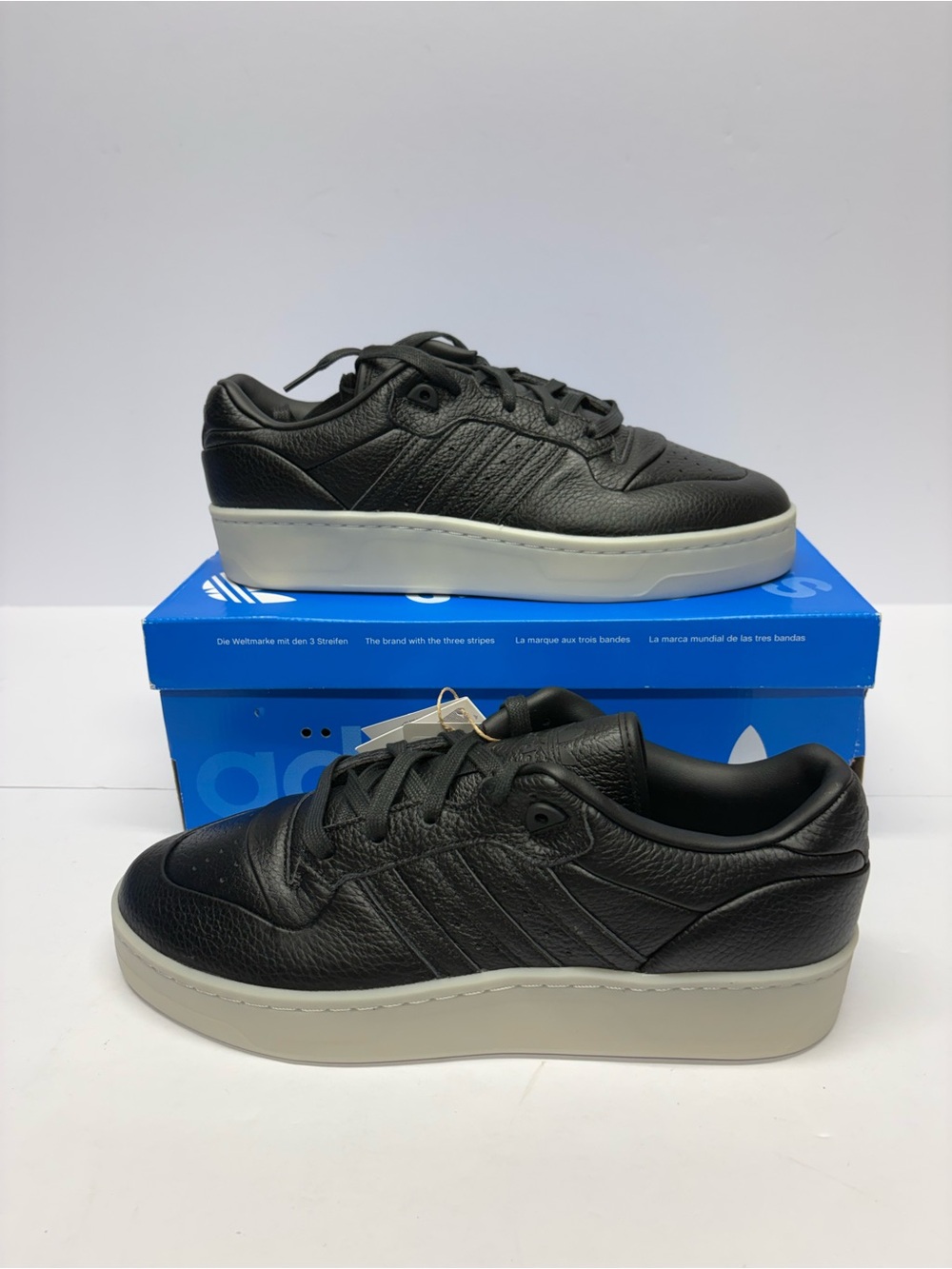adidas Men’s Black Leather Platform Sneakers